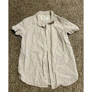Cactus Boys Size 9 10 Button Up Down Beige Tan Short Sleeve Modern Classic